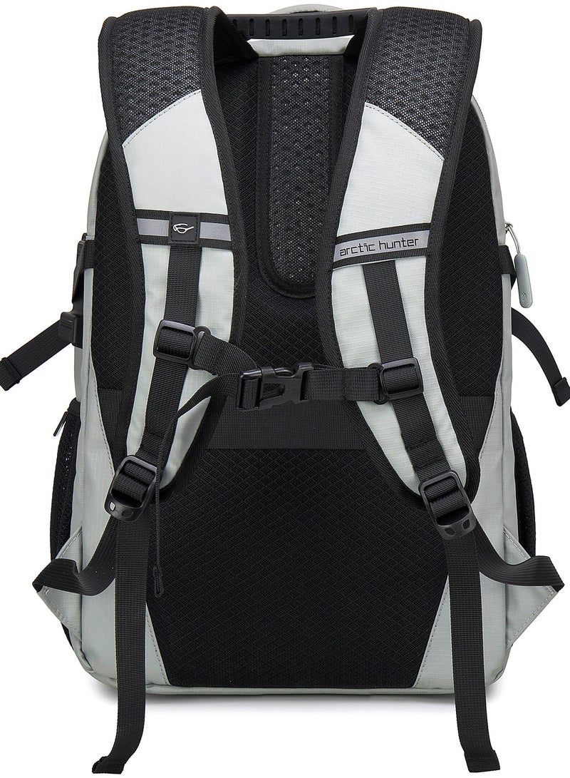 ARCTIC HUNTER Backpack for Men 30L Office Travel Backpack Casual Laptop Bag with 15.6-inch Laptop Pocket Water-resistant Multi-pockets Large Capacity College Backpack with USB Port B00388 Grey - Image 4